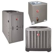 Rheem - 2 Ton 15.5 SEER R410A 96% AFUE 70,000 BTU Two-Stage Variable Speed Multi-Position Gas Furnace Split System