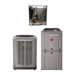 Rheem - 2 Ton 17 SEER R410A 96% AFUE 84,000 BTU Two-Stage Variable Speed Multi-Position Gas Furnace Split System