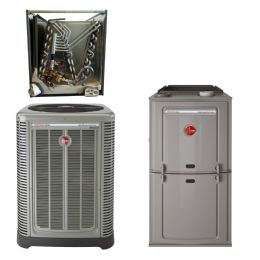 Rheem - 2 Ton 17 SEER R410A 96% AFUE 56,000 BTU Two-Stage Variable Speed Multi-Position Gas Furnace Split System