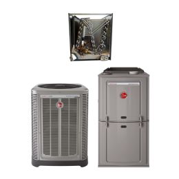 Rheem 2 Ton, 20.50 SEER, Prestige Series, RA2024AJVC/R802VA0754/RCF3621MEA Multi-Position Furnace Split System