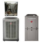 2 Ton Rheem 20.5 SEER 80% AFUE 100,000 BTU Two-Stage Variable Speed Upflow/Horizontal Gas Furnace Split System